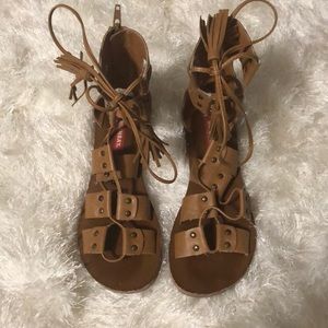 Brown gladiator sandals